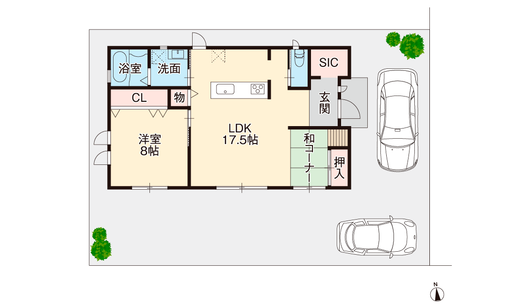 ライズタウン巻2 区画5 モデルハウス 間取図