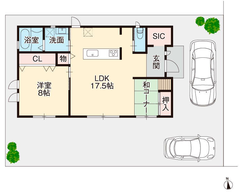 ライズタウン巻2 区画5 モデルハウス 間取図